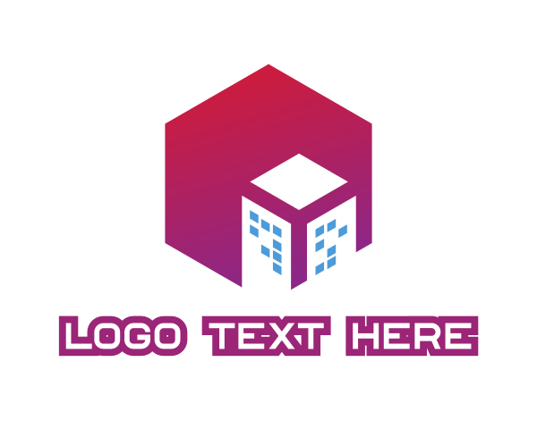 Gradient Polygon Building logo