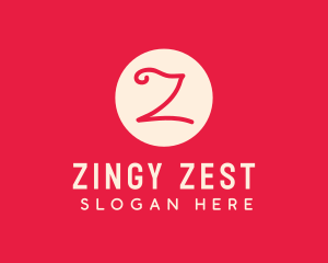 Pink Handwritten Letter Z logo design