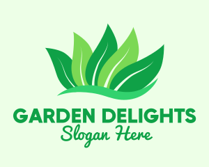 Natural Green Leaves logo design