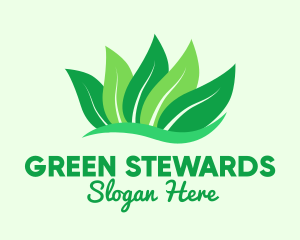 Natural Green Leaves logo design