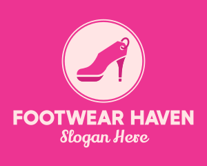 Pink Fashion Footwear Sale logo design