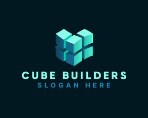 3D Cube Digital Tech logo design