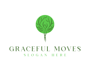 Female Yoga Tree logo design