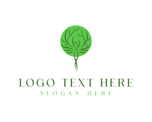 Tree - Female Yoga Tree logo design