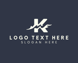 Business Company Letter K Wave Logo