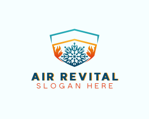 Heat Cooling Snowflake logo design