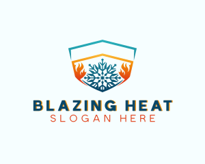 Heat Cooling Snowflake logo design