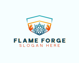 Heat Cooling Snowflake logo design