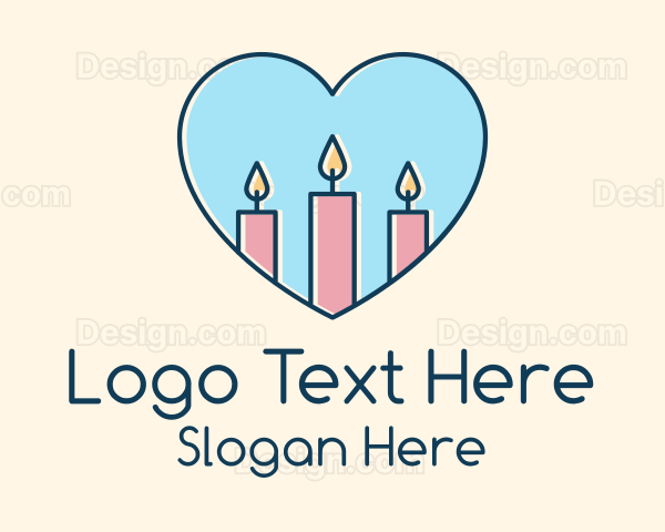 Birthday Anniversary Romantic Candles Logo