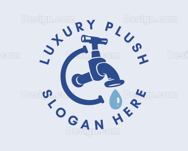 Plumbing Blue Faucet Logo