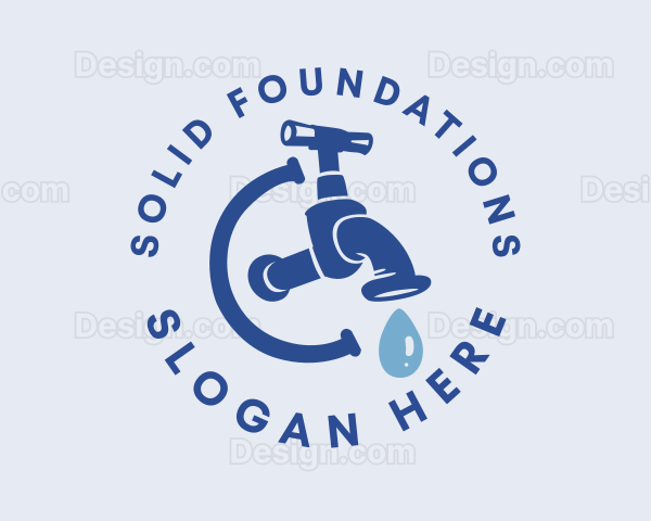 Plumbing Blue Faucet Logo