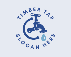 Plumbing Blue Faucet  logo design