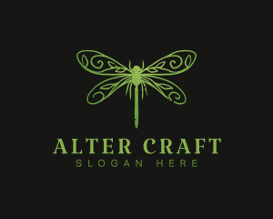 Dragonfly Insect Wings logo design