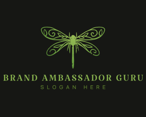 Dragonfly Insect Wings logo design