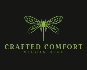 Dragonfly Insect Wings logo design