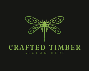 Dragonfly Insect Wings logo design