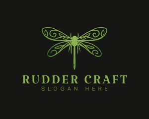 Dragonfly Insect Wings logo design