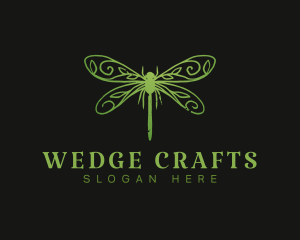 Dragonfly Insect Wings logo design