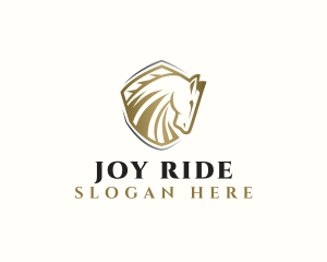 Shield Horse Stallion logo design