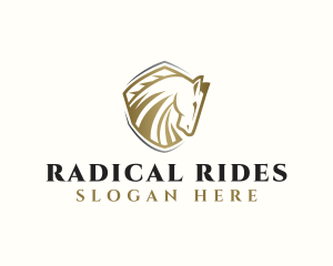 Shield Horse Stallion logo design