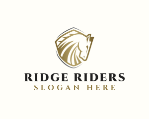 Shield Horse Stallion logo design