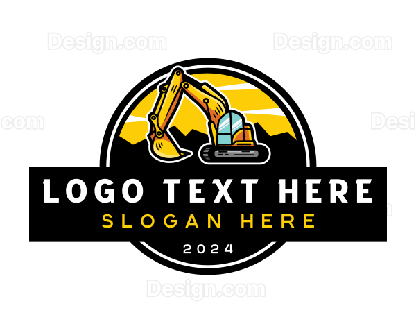 Heavy Construction Excavator Logo