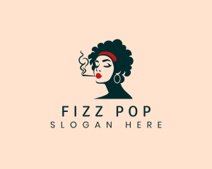 Smoking Female Adult logo design