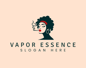 Smoking Female Adult logo design