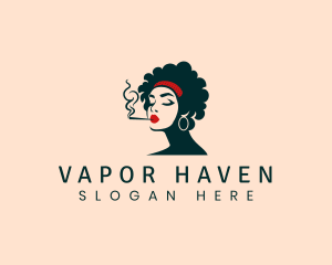 Smoking Female Adult logo design