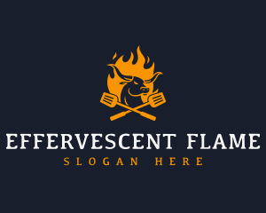 Flaming Grill Steakhouse logo design