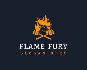 Flaming Grill Steakhouse logo design