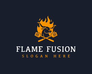 Flaming Grill Steakhouse logo design