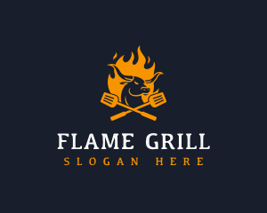 Flaming Grill Steakhouse logo design