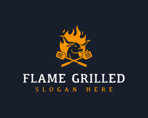 Flaming Grill Steakhouse logo design