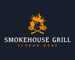 Flaming Grill Steakhouse logo design