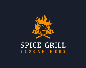 Flaming Grill Steakhouse logo design