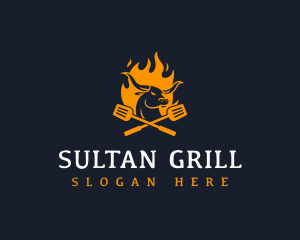 Flaming Grill Steakhouse logo design