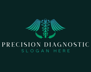 Medical Caduceus Diagnostic logo design