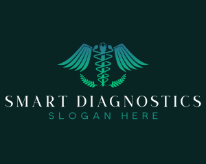 Medical Caduceus Diagnostic logo design