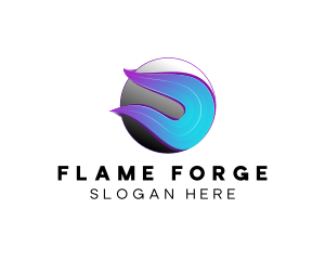 Modern Flame Sphere logo design