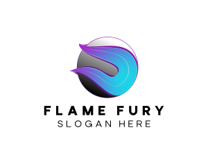 Modern Flame Sphere logo design