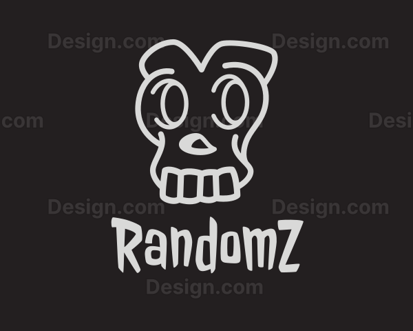 Gray Skull Cartoon Logo