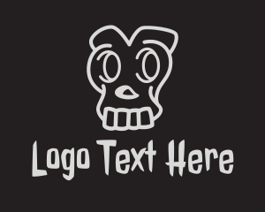 Gray Skull Cartoon logo