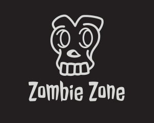 Gray Skull Cartoon logo design