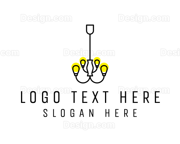 Simple Chandelier Light Fixture Logo