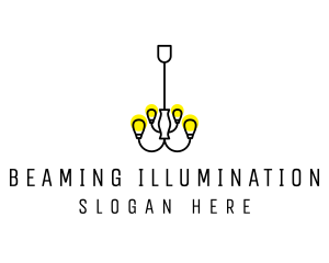 Simple Chandelier Light Fixture logo design