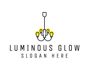 Simple Chandelier Light Fixture logo design