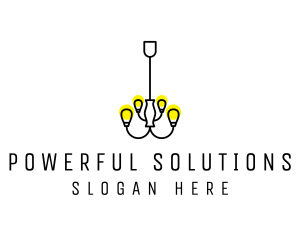 Simple Chandelier Light Fixture logo design