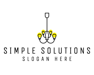 Simple Chandelier Light Fixture logo design