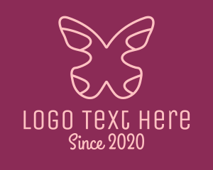 Minimalist Pink Butterfly logo
